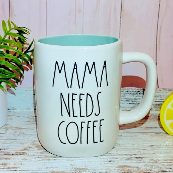Rae Dunn MAMA NEEDS COFFEE mug blue interior - Picture 1 of 6